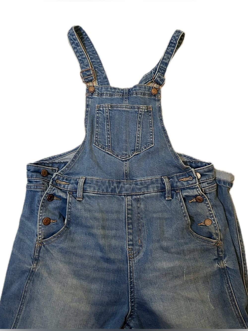 Old Navy Light Blue Denim Overalls - Relaxed Straight Leg